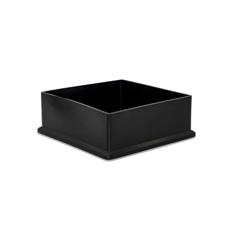 Flyshop 8Pcs Chair Leg Caps Non-Marking PVC Chair Leg Floor Protectors Square Furniture Table Covers (4-Inches x 4-Inches, 100mm x 100mm, Black) - Image 1